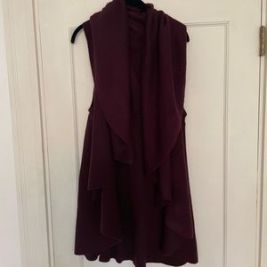 Maroon oversized long vest